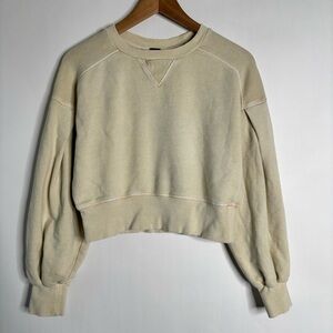 Free People Crewneck Sweater Tan size XS